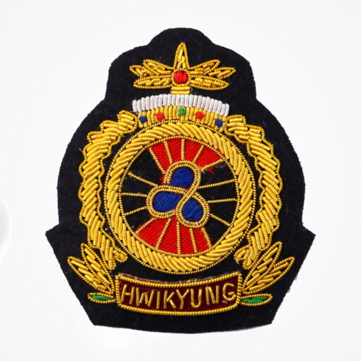 HWIKYUNG Gold Embroidered Bullion Wire Crests - Bullion blazer embroidered patches 9