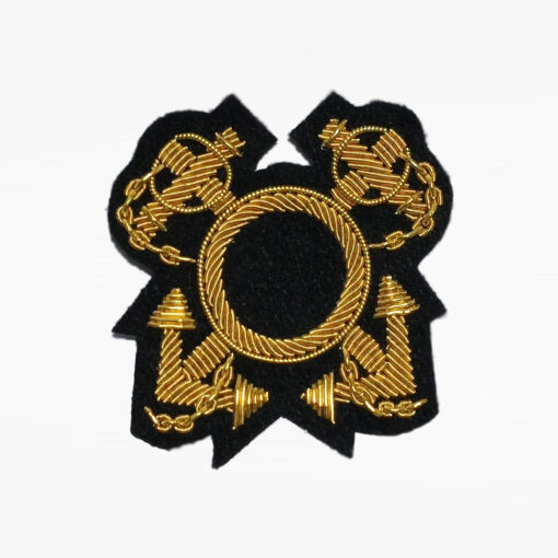 Crossed Anchors bullion wire embroidered badge patch - Crossed Anchors Bullion Patch2