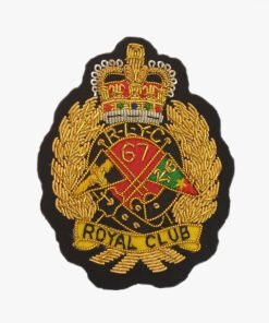 a patch with a crown Royal Club Embroidered Bullion Wire Blazer crests pocket patch (2)