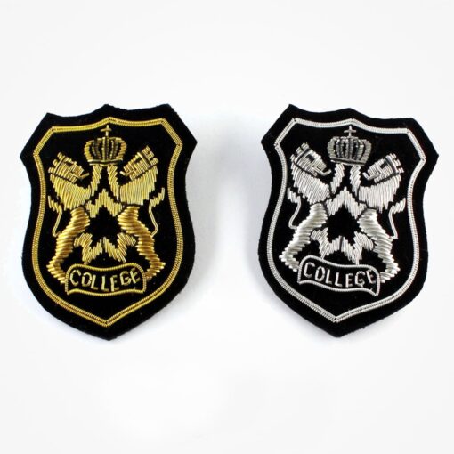 Lion Crown embroidered patch for college pocket Blazer Badges - college blazer pocket patch 2